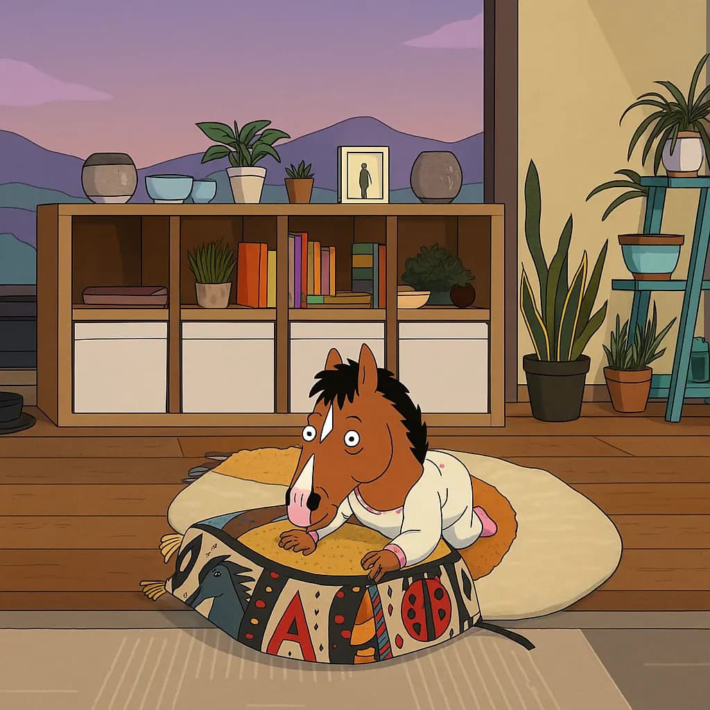 Photo converted to BoJack Horseman style