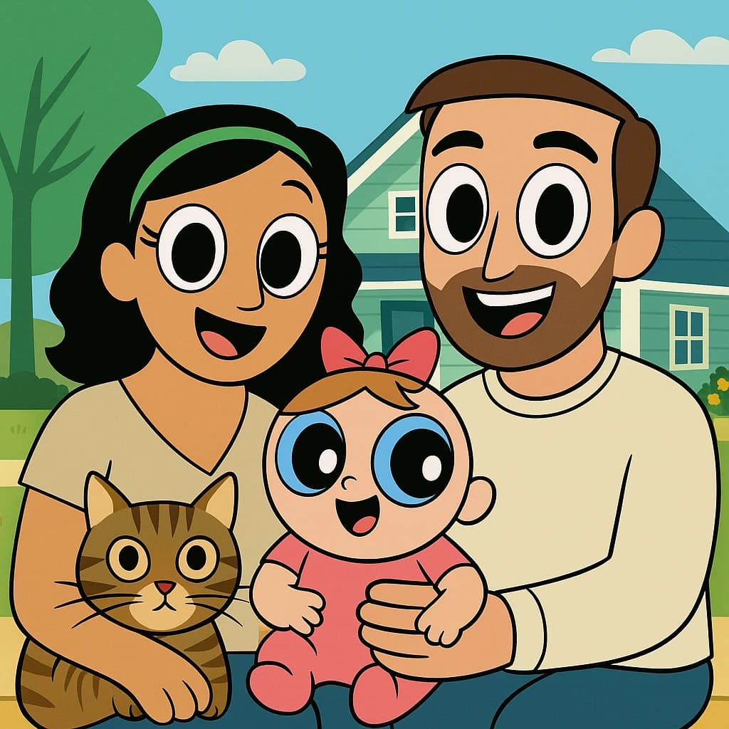 Photo converted to The Powerpuff Girls style